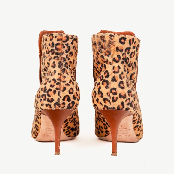 Malone Souliers Jordan Handmade Cheetah Brown Calfskin Booties - Picture 3 of 10